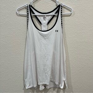 UNDER ARMOUR Women's White and Black Tank Top